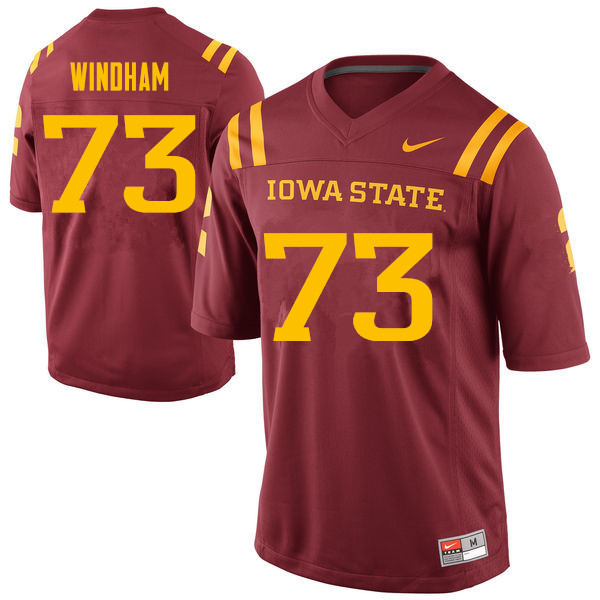 Men #73 Will Windham Iowa State Cyclones College Football Jerseys Sale-Cardinal